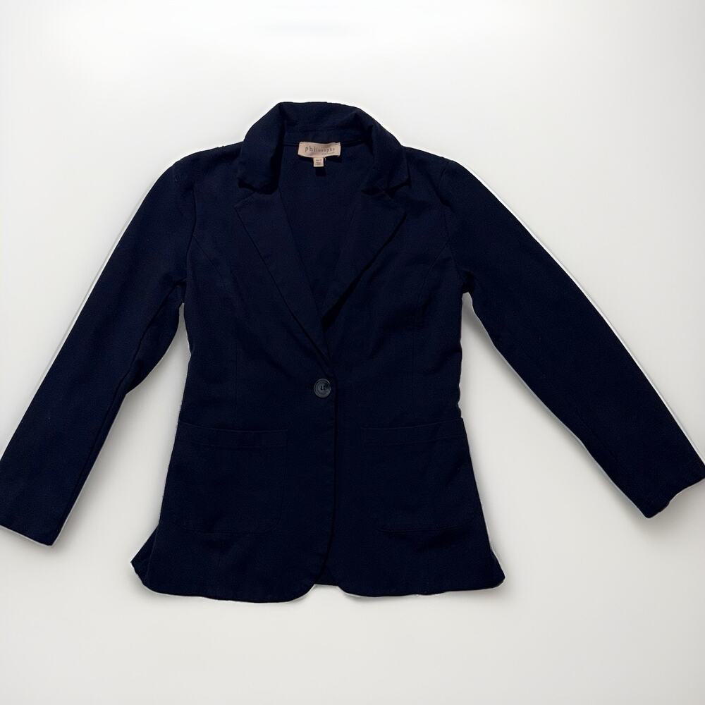 Philosophy Republic Clothing Womens Blazer Single Button Knit Jacket Casual Work